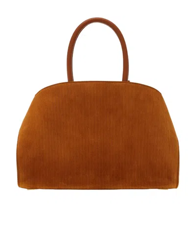 Ferragamo Hug S Beige Handbag With Logo And Gancini Buckle In Leather Woman In Brown