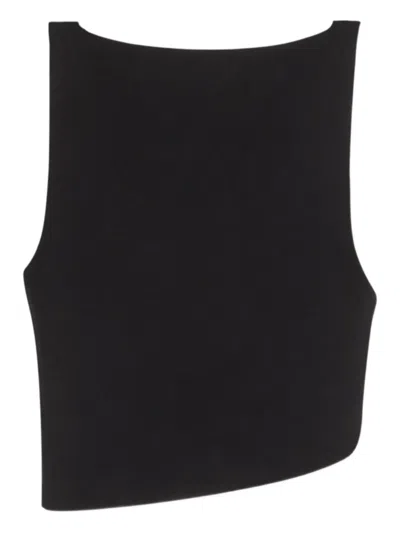 Dsquared2 Asymmetric Crop Top In Black