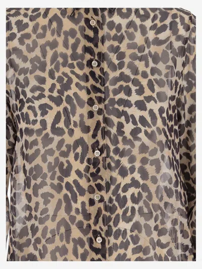 Aspesi Leopard-print Button-front Shirt In Red