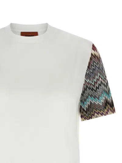 Missoni Kurzarm-t-shirt Mit Snake-einsatz In White
