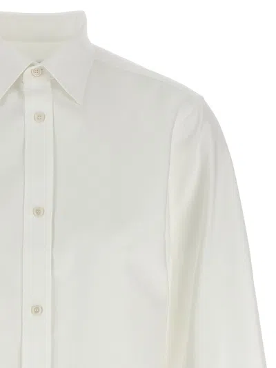 Darkpark Structured Collar Cotton Shirt With Long Sleeves And Side Slits In White