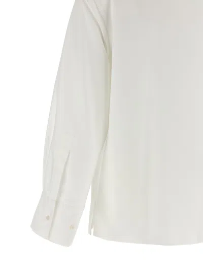 Darkpark Structured Collar Cotton Shirt With Long Sleeves And Side Slits In White