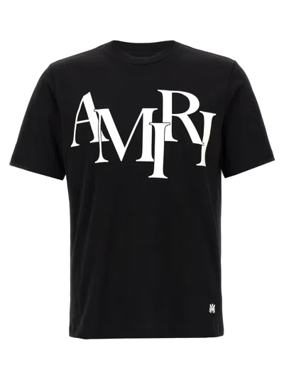Amiri T-shirt ' Staggered Logo' In Black