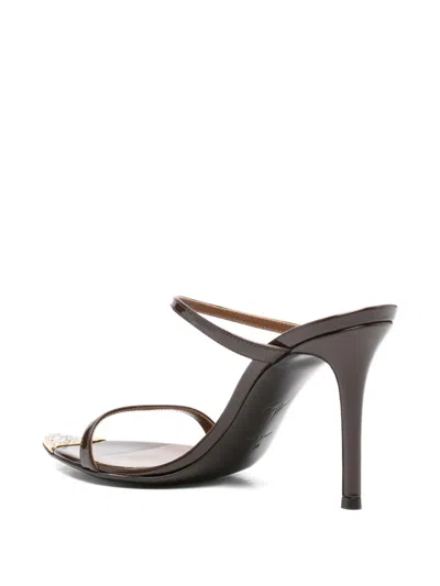 Giuseppe Zanotti Intriigo Patent Leather Sandals In Brown