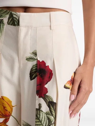 Alice And Olivia Alice + Olivia Blaire Linen Blend Trousers In Multi
