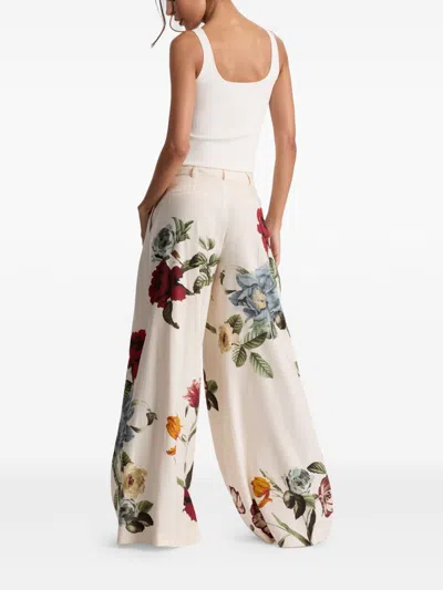 Alice And Olivia Alice + Olivia Blaire Linen Blend Trousers In Multi