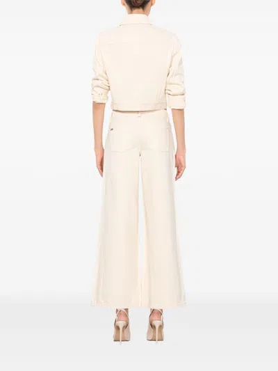 Alice And Olivia Wide-leg Cropped Jeans In Neutral