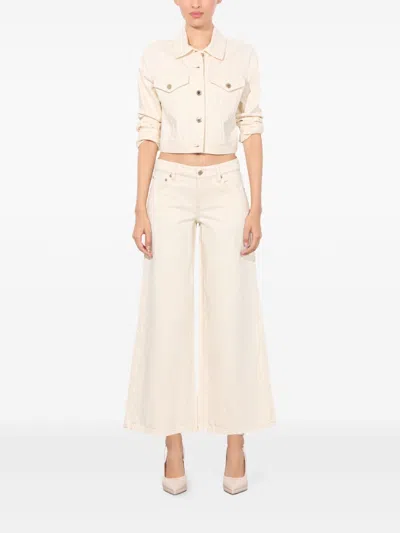 Alice And Olivia Wide-leg Cropped Jeans In Neutral