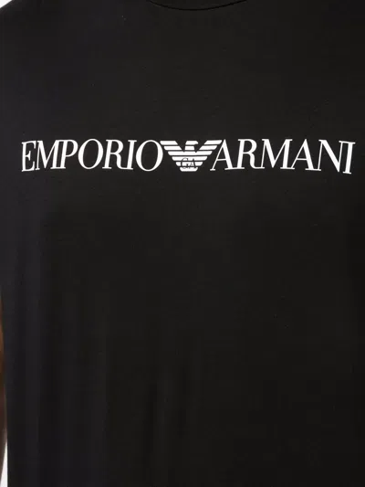 Emporio Armani Logo Cotton T-shirt In Black