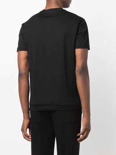 Emporio Armani Logo Cotton T-shirt In Black