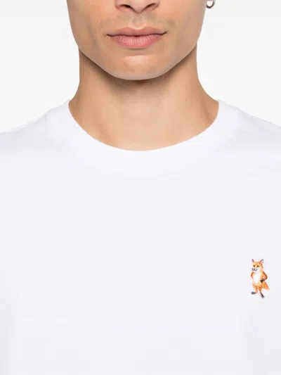 Maison Kitsuné Maison Kitsune Fox Head Patch T Shirt White In White