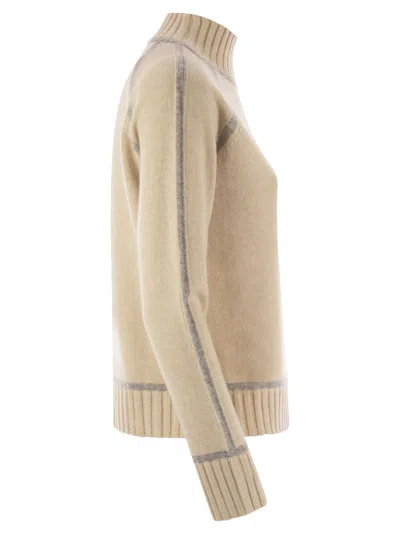 Max Mara Studio Pescara Wool And Cashmere Turtleneck Sweater In Sand