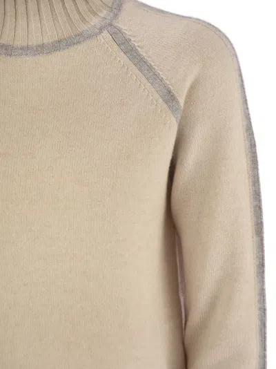 Max Mara Studio Pescara Wool And Cashmere Turtleneck Sweater In Sand