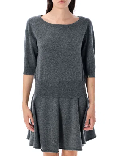 Extreme Cashmere Cashmere Knit Sweater With Boat Neck In Gray