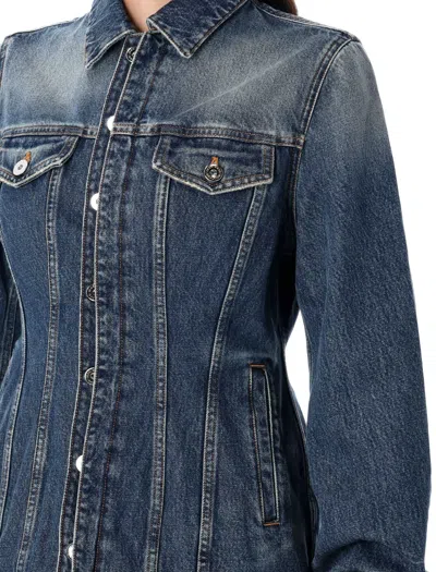 Jean Paul Gaultier Structured Blazer With Balloon Sleeves And Pockets In Blue