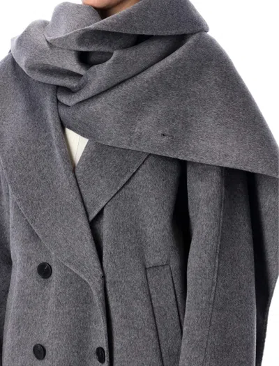 Rohe Signature Double-faced Scarf Coat In Gray