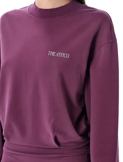 Attico Burgundy Mini Dress In Purple