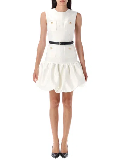 Self-portrait Taffeta Mini Dress In White