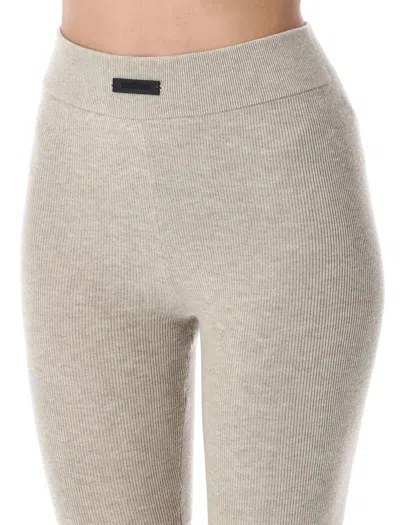 Essentials Logo-patch Ribbed Biker Shorts In Gray