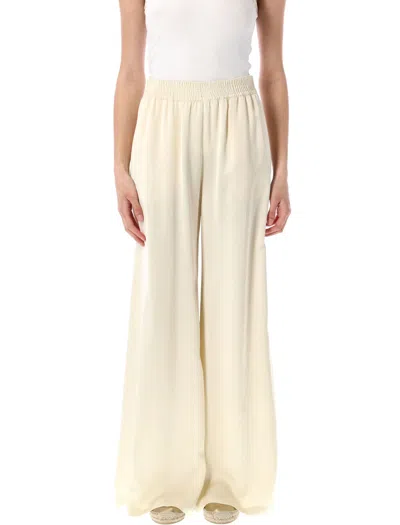 Fabiana Filippi Elastic Waistband Lightweight Wide Leg Trousers In Yellow