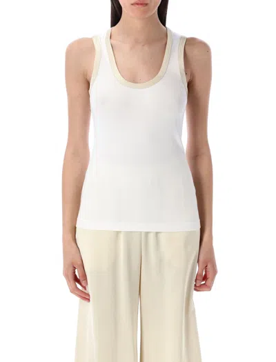 Fabiana Filippi White Top Featuring Bronze Lame Edges In White