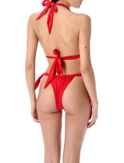Let's Swim Lets Swim Tie Side Bikini Bottom In Red
