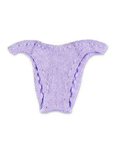 Reina Olga Ginny Scrunch Bikini Bottom In Purple