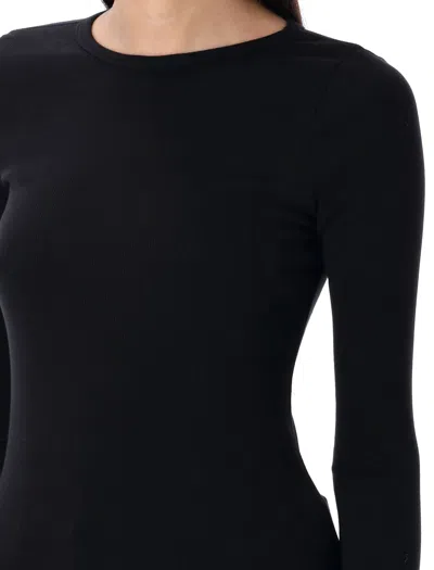 Éterne Long-sleeve Fitted Crewneck Top In Black