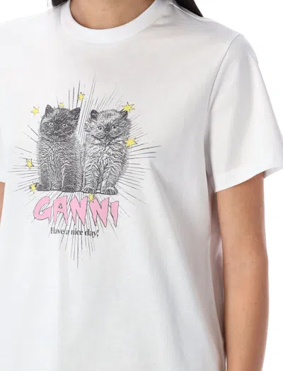 Ganni T-shirt With Print In White