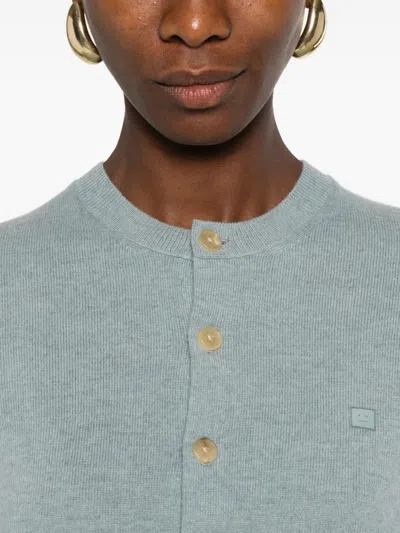 Acne Studios Grey Button Fastening Sweater In Gray