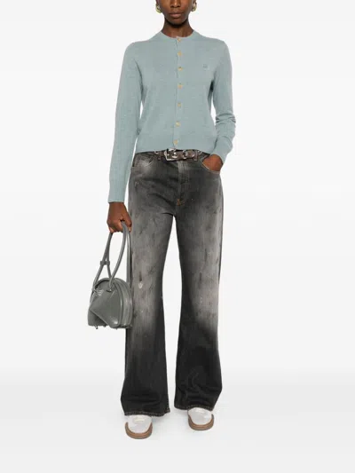 Acne Studios Grey Button Fastening Sweater In Gray