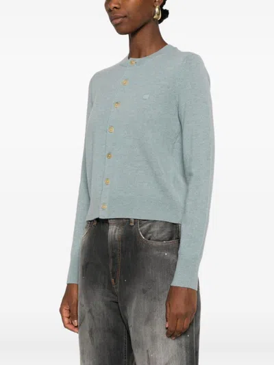 Acne Studios Grey Button Fastening Sweater In Gray