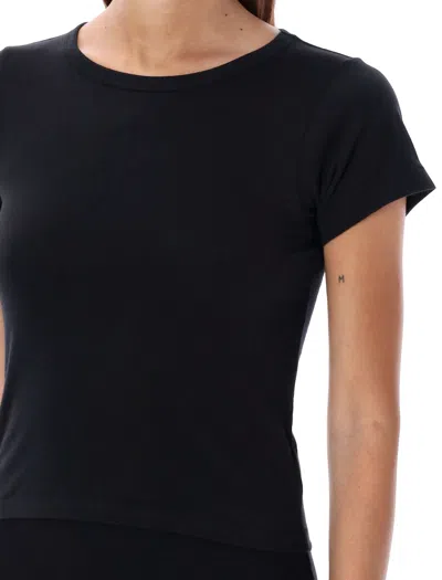 Éterne Fitted Short Sleeve Cotton Blend T-shirt In Black