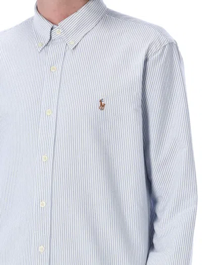 Polo Ralph Lauren Classic Fit Long Sleeve Striped Cotton Oxford Button Down Shirt In Blue
