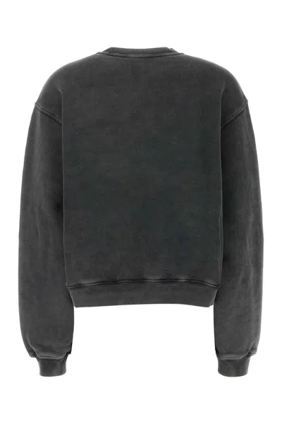 Alexander Wang T T By Alexander Wang Dark Grey Cotton Sweatshirt In Gray