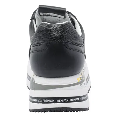 Premiata Low Top Sneakers With Contrast Platform Sole In Black