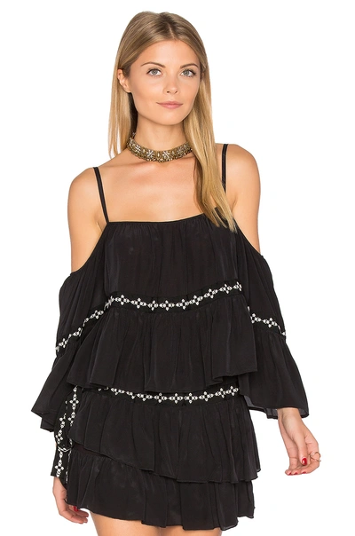 Flannel Australia Montmartre Off Shoulder Top In Black.