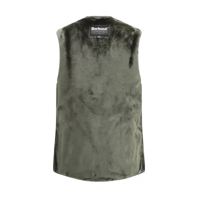 Barbour Warm Pile Waistcoast Green Sleeveless In Green