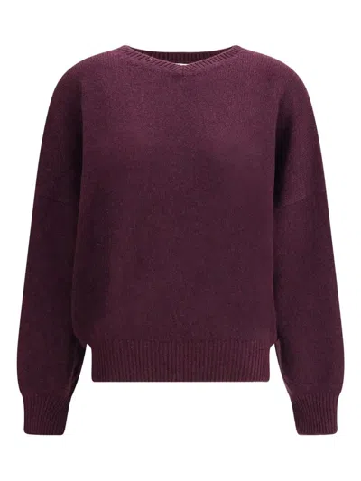 Khaite Nera Cashmere Knit Sweater In Burgundy
