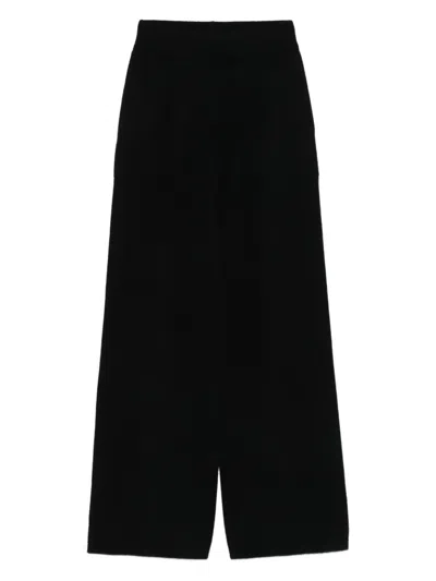 Uma Wang Ribbed Texture Wide Leg Trousers In Black