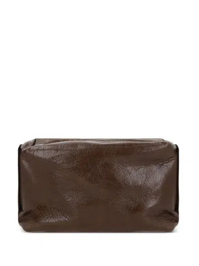 Uma Wang Logo Shoulder Bag In Brown