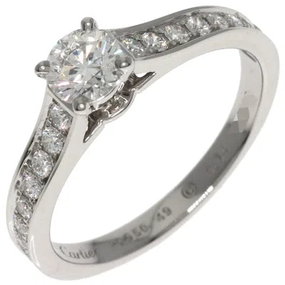 Pre-owned Cartier Silver Platinum 950 Band Ring ()