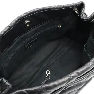 Pre-owned Chanel Black Grained Calfskin Shoulder Bag Tote Bag ()