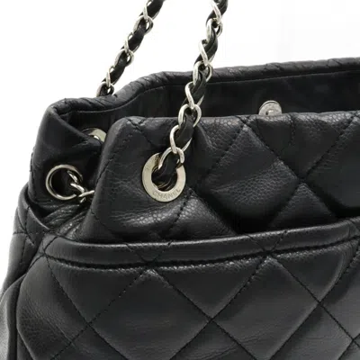 Pre-owned Chanel Black Grained Calfskin Shoulder Bag Tote Bag ()