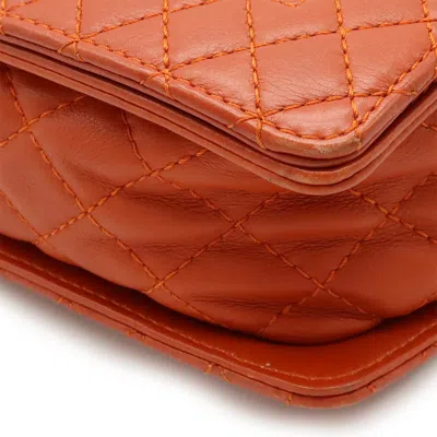 Pre-owned Chanel Boy  Orange Leather Shoulder Bag Tote Bag ()
