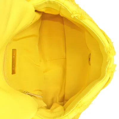 Pre-owned Chanel Yellow Canvas Leather Shoulder Bag ()