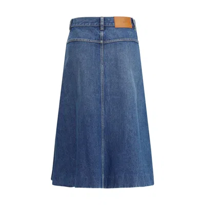 Chloé Knee-length Skirt In Washed Blue Denim Women In Blue