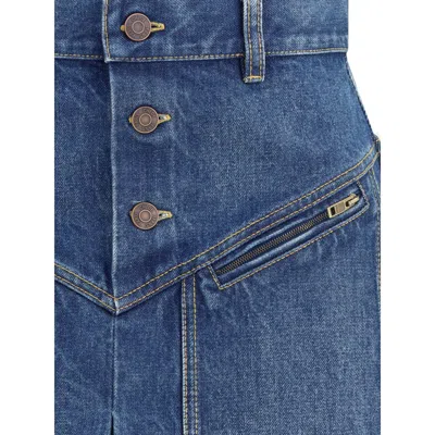 Chloé Knee-length Skirt In Washed Blue Denim Women In Blue