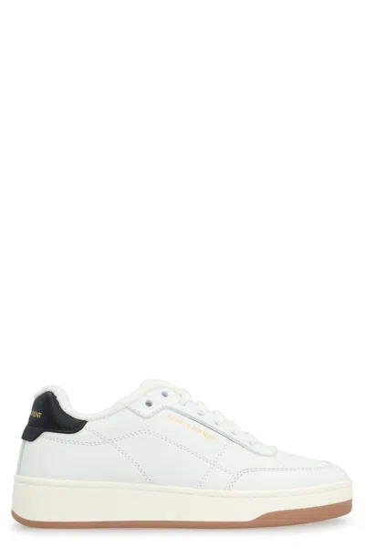 Saint Laurent Low-top Sneakers With Contrast Heel Tab In White
