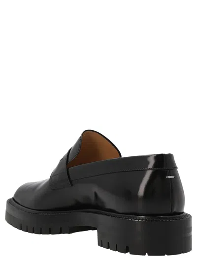 Maison Margiela Tabi County Leather Loafers With 3.5cm Heel In Black
